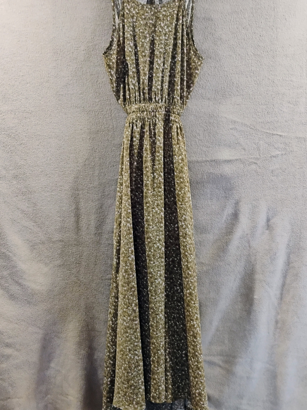 $2/15 Olive Green Sleeveless Maxi Dress with Elastic Waist